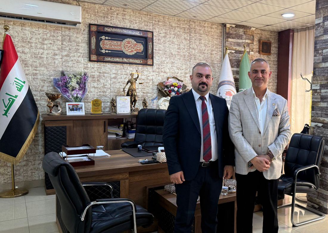 بحث السيد مدير هيئة الإعلام والاتصالات بالمنطقة الشمالية المهندس محمد قاسم عباس ،مع السيد رئيس اللجنة الإعلامية للانتخابات البرلمانية في محافظة كركوك مروان إبراهيم العاني