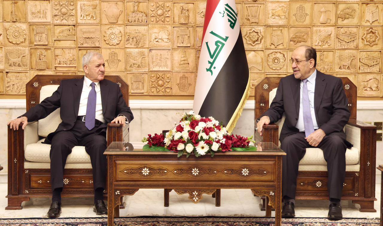 رئيس ائتلاف دولة القانون السيد نوري المالكي يستقبل رئيس الجمهورية